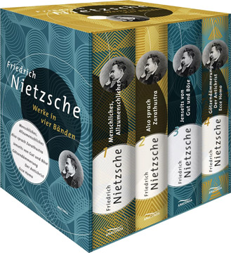 Friedrich Nietzsche, Werke in vier Bänden (Menschliches, Allzu Menschliches - Also sprach Zarathustra - Jenseits von Gut und Böse - Götzendämmerung